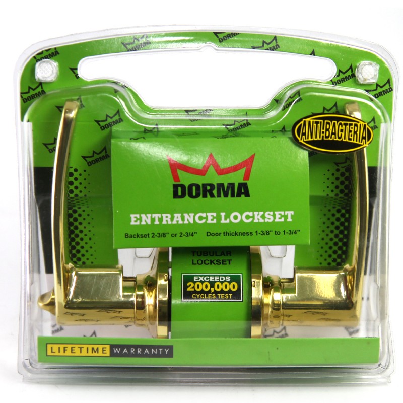 Dorma Entrance Cylindrical Lockset DL3 Hamberg Finishes US3 Standard Polished Brass